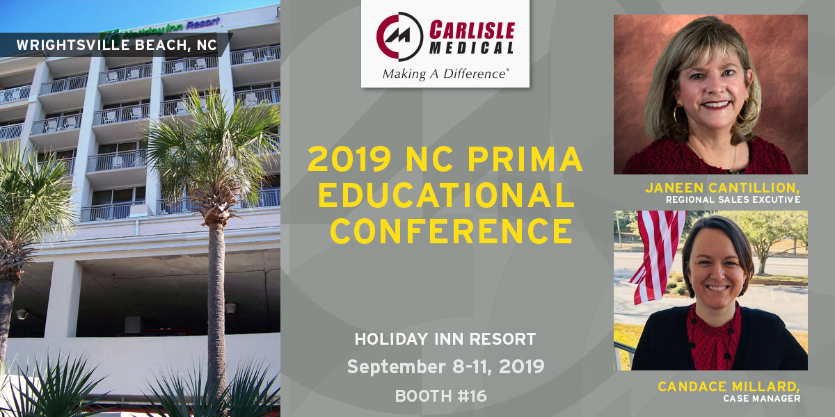 Promotional image of Carlisle Medical will be exhibiting at the 2019 NC PRIMA Educational Conference