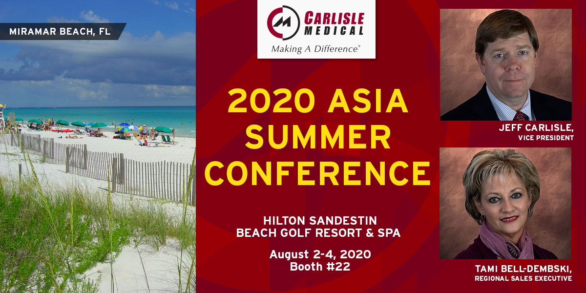 Carlisle Medical will be exhibiting at the 2020 ASIA Summer Conference