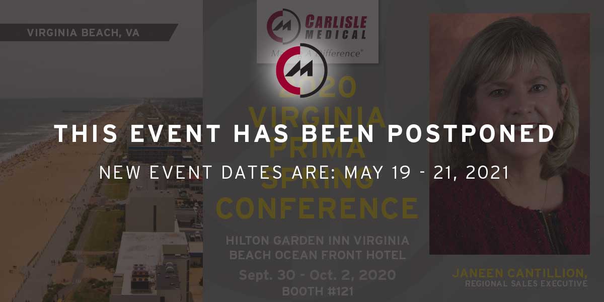 Carlisle Medical will be exhibiting at the Rescheduled 2020 Virginia PRIMA Spring Conference-postponed to May 2021